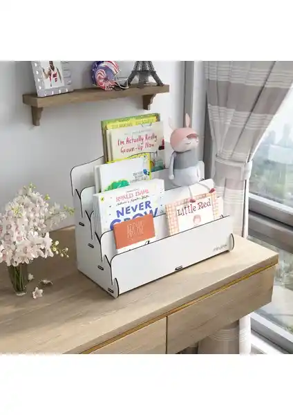 Mini Lucky 4 Raflı Ahşap Çocuk Kitaplık: Pratik ve Estetik Çocuk Odası Çözümü