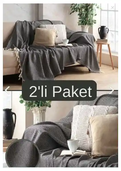 Miracolo Home Sık Dokuma Pamuklu Dekoratif Koltuk Örtüsü Seti ile Şıklık ve Koruma Sağlayın