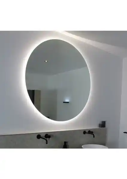 Mirrorland 70 cm Çapında LED Işıklı Beyaz Dekoratif Ayna Modern İç Mekanlar İçin