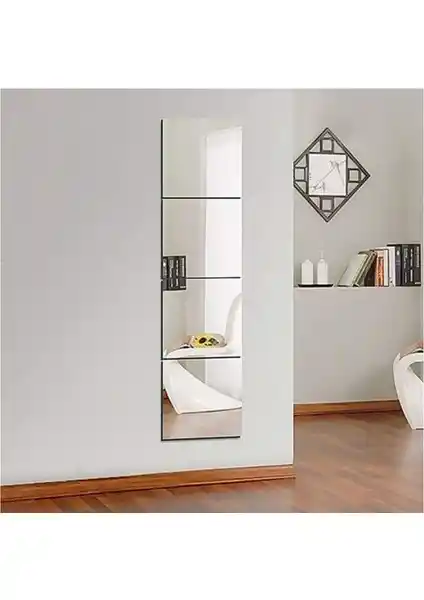 Mirrorline Dekoratif Kare Aynalar 25x25 cm Modern ve Kolay Montajlı Duvar Dekoru Seti