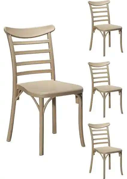 Mobetto 4 Adet Efes Sandalye Seti Bahçe ve Balkonlar İçin Modern ve Dayanıklı Tasarım