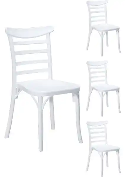 Mobetto Efes 4'lü Plastik Dış Mekan Sandalyesi Bahçe ve Balkon İçin Pratik Çözüm