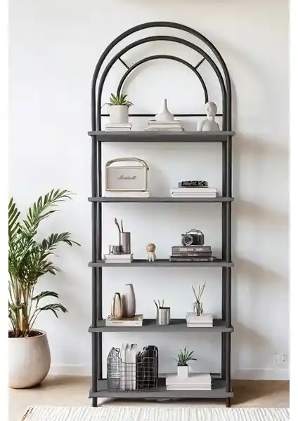 Mobitopya Çevir Kur Çok Amaçlı Raf Dolabı Antrasit Modern ve Dayanıklı Tasarım