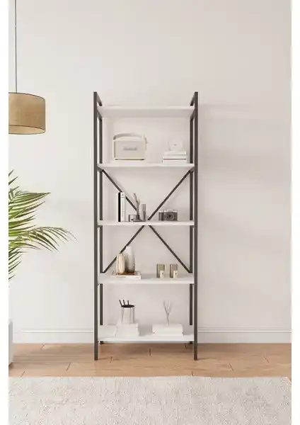 Mobitopya Nilamu 65 cm Beyaz Kitaplık Modern Tasarım ve Fonksiyonellik Sunar