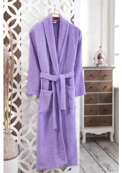 Modelhome Pamuklu Bukle Şalyaka Lila Bornoz: Şık ve Konforlu Ev Kullanımı İçin Ideal