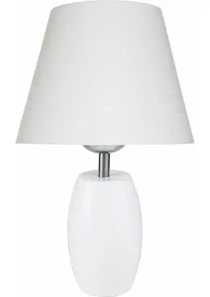 Modelight Beyaz Ayak ve Şapka Abajur Modern ve Klasik Dekorasyonlara Uygun Tasarım