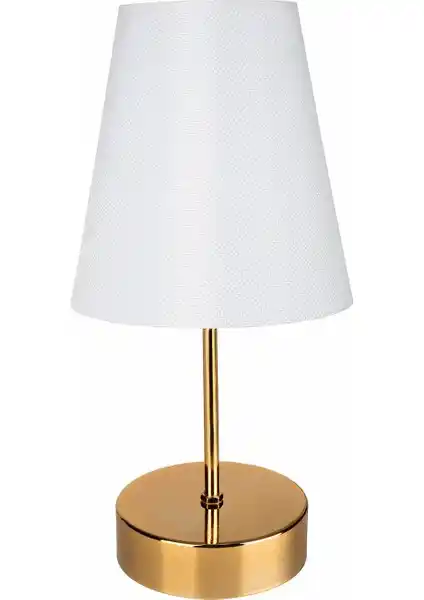 Modelight Estelya Gold Abajur Beyaz Şapka ve Metal Ayak ile Şıklık ve Fonksiyonellik
