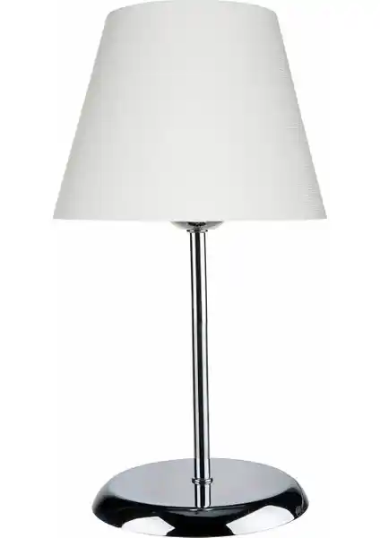 Modelight Sarah Abajur Krom Ayak Beyaz Şapka Modern Dekorasyon İçin Uygun Aydınlatma Çözümü