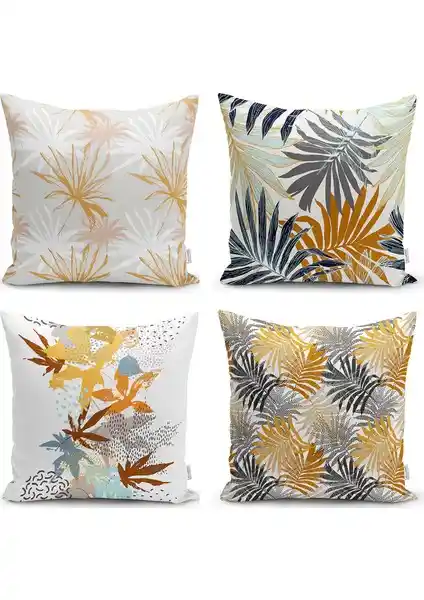 Modern Dekoratif Yastık Kılıf Seti Tropik Yaprak Tasarımı ve Yüksek Kalite Özellikleri