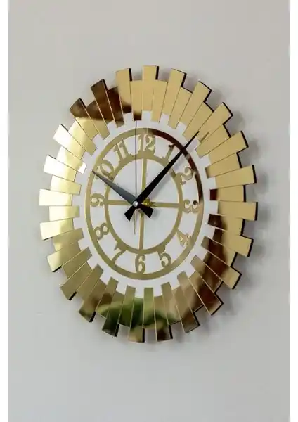 Modern Güneş Temalı Duvar Saati Evinize ve Ofisinize Şıklık Katıyor