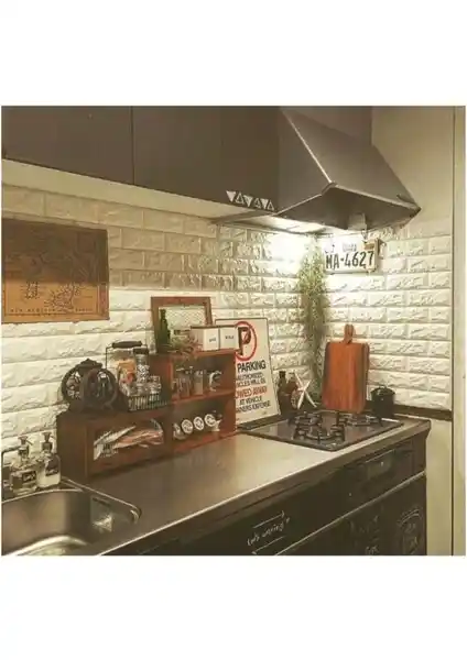 Modern İç Mekanlar İçin Kendinden Yapışkanlı Taş Desenli Duvar Paneli 70x54 cm