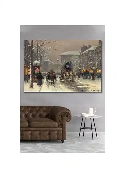 Modern Londra ve Kış Temalı Kanvas Duvar Tablo 70x100 cm ile Şık Dekorasyon