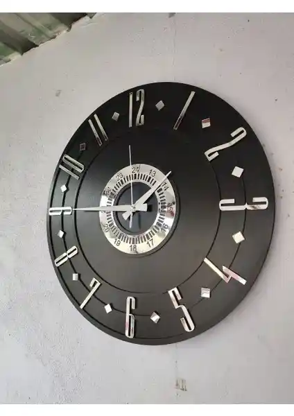 Modern Siyah Ahşap Duvar Saati Dekorasyon ve Hediye Seçenekleri