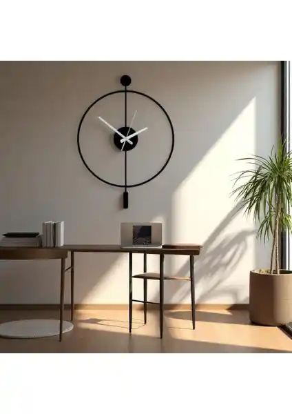 Modern Siyah Çelik Duvar Saati: Şık ve Dayanıklı Minimalist Tasarım
