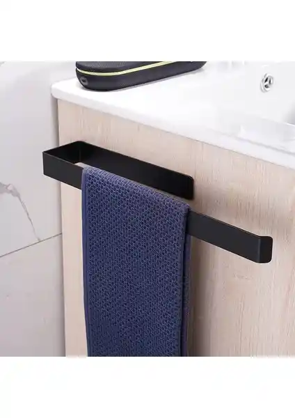 Modern Siyah Kendinden Yapışkanlı Havlu Askısı ile Banyonuzda Şıklık ve İşlevsellik
