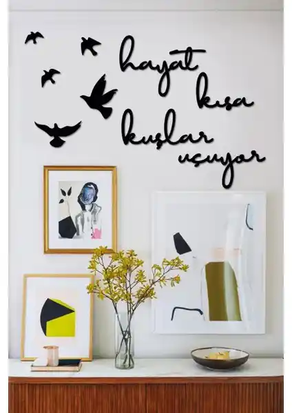 Modern Siyah Kuş Figürlü Dekoratif Duvar Tablosu Ev Dekorasyonunda Şık ve Pratik Kullanım