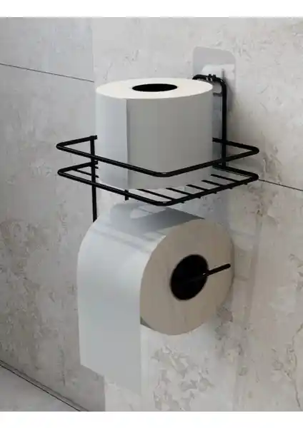 Modern Siyah Metal Tuvalet Kağıtlığı - Dayanıklı ve Estetik Banyo Aksesuarı