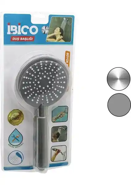 Modern ve Dayanıklı Büyük Boy Yuvarlak Duş Başlığı Krom ve Gri Tasarım
