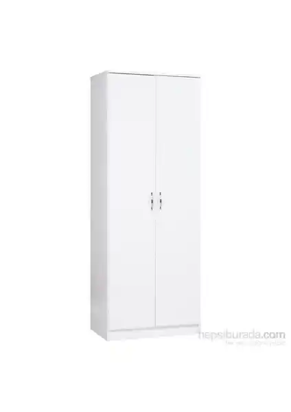 Modern ve Şık Beyaz 2 Kapaklı Gardrop: Dar Alanlar İçin Fonksiyonel Depolama Çözümü