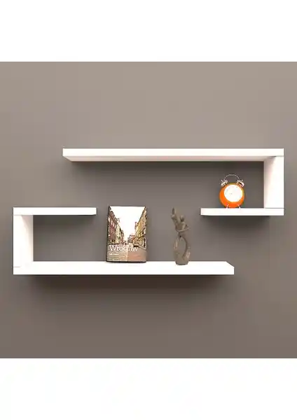 Modern ve Şık Beyaz Dekoratif Raf | Dayanıklı ve Kolay Montajlı Tasarım
