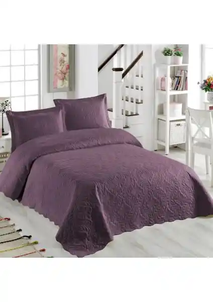 Modern ve Şık Mürdüm Renk Yatak Örtüsü Takımı Çift Kişilik İçin Uygun ve Dayanıklı