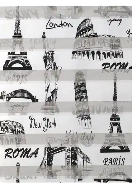 Modern ve Şık Şehir Temalı Zebra Perde - Kolay Montaj ve Uzun Ömürlü Kullanım