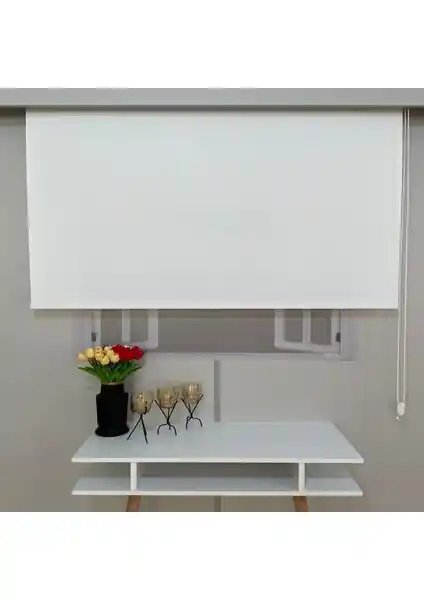 Modern ve Şık Volper Mekanik Beyaz 80x200 cm Kalın Kumaş Stor Perde