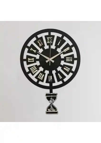 Modern Zaman Gümüş Premium Sallanır Sarkaçlı Duvar Saati Dekorasyonunuz İçin Şık Bir Seçenek