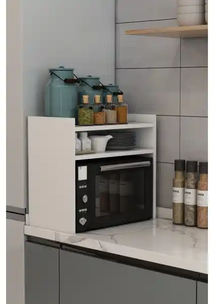 Moderna ve Dayanıklı Modalanka Mikrodalga Fırın Rafı ile Mutfakta Düzeni Sağlayın