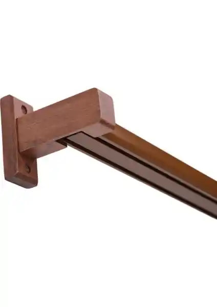 Monaco Ahşap Başlıklı 2 Kanallı Alüminyum Dekoratif Ray Korniş Modern ve Rustik Şıklık Sunar