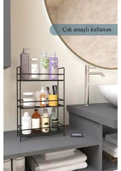 Moniev 3 Raflı Baharatlık ve Organizer Modern Tasarım ve Çok Yönlü Kullanım İmkanıyla