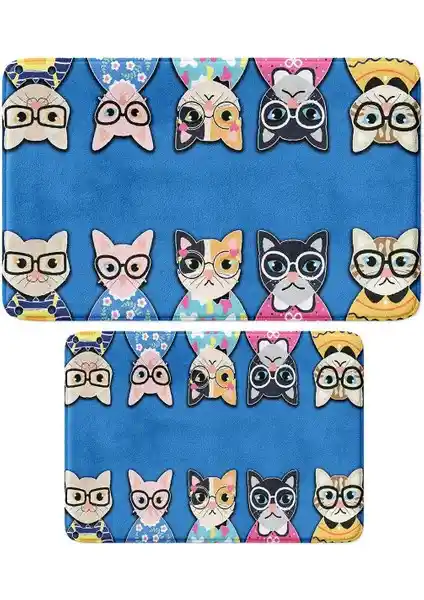 Monnhein Mikrofiber 2'li Banyo Paspası Seti Güvenli ve Renkli Tasarım