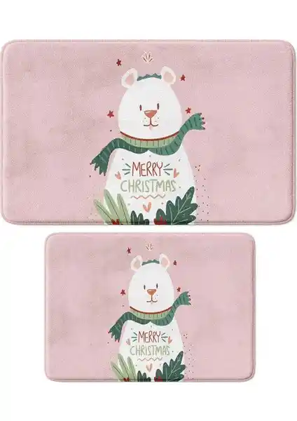 Monnhein Sevimli Yılbaşı Dekoru ve Güvenli Banyo Paspası Seti 2 Adet