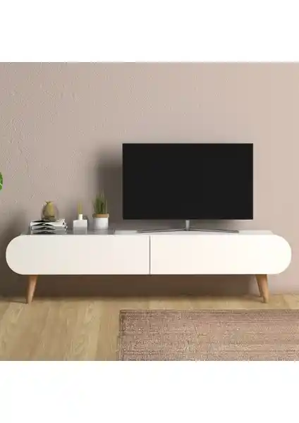 Monte Sehpa Lotus TV Ünitesi Beyaz Modern ve Minimalist Tasarım Özellikleri