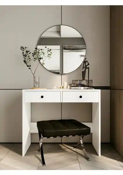 Montenero Parlak Beyaz Makyaj Masası: Şık ve Fonksiyonel Tasarım Özellikleri
