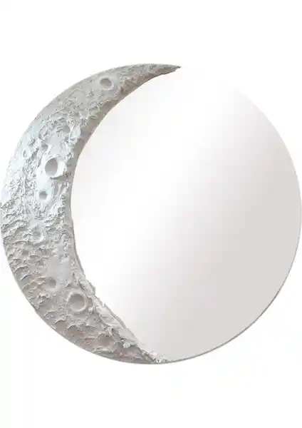 Moon Yuvarlak Gri Renkli Krater Konsol Ayna Modern Tasarım ve Estetik Detaylar