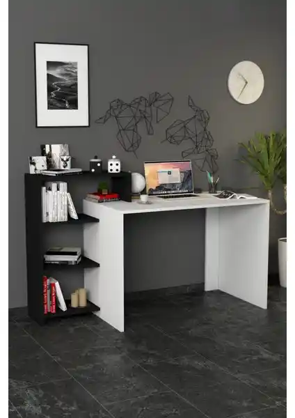 Moonlife Ahsen Kitaplıklı Çalışma Masası: Modern ve Fonksiyonel Tasarım Özellikleri