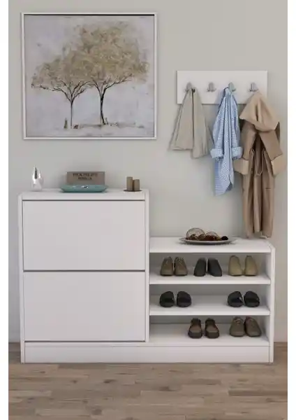 Moonlife Anatolia 2 Kapak Kayar Raflı Ayakkabılık Modern ve Pratik Depolama Çözümü