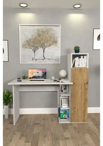 Moonlife Diamond Çam Dolaplı Çalışma Masası Modern ve İşlevsel Ofis Mobilyası