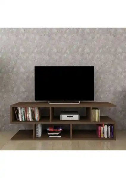 Moonlife Kelebek TV Sehpası Ceviz Modern Tasarım ve Dayanıklı Malzeme Özellikleri