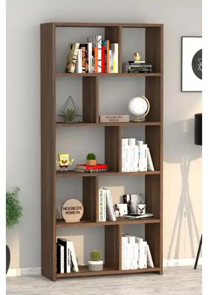 Moonlife London Kitaplık Ceviz: Modern ve Dayanıklı Mobilya Çözümü