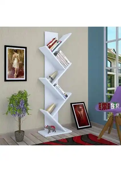 Moonlife Moonlıfe Tree Dekoratif Kitaplık Beyaz - Modern ve Şık İç Mekan Mobilyası