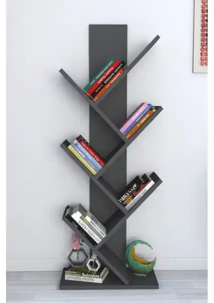 Moonlife Tree Dekoratif Kitaplık Antrasit: Modern ve Şık Tasarımıyla Fark Yaratır