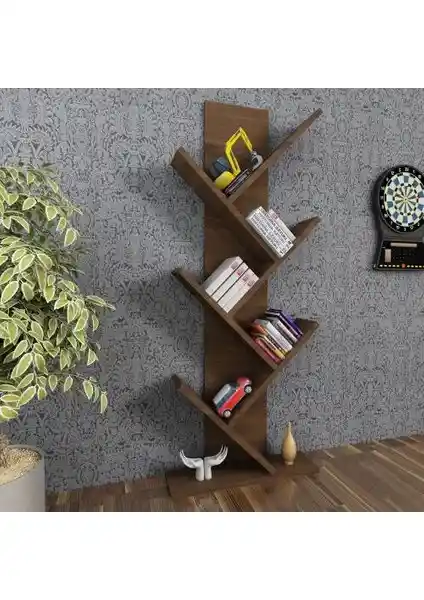 Moonlife Tree Dekoratif Kitaplık Ceviz – Modern Tasarım ve Dayanıklı Malzeme ile Şıklık