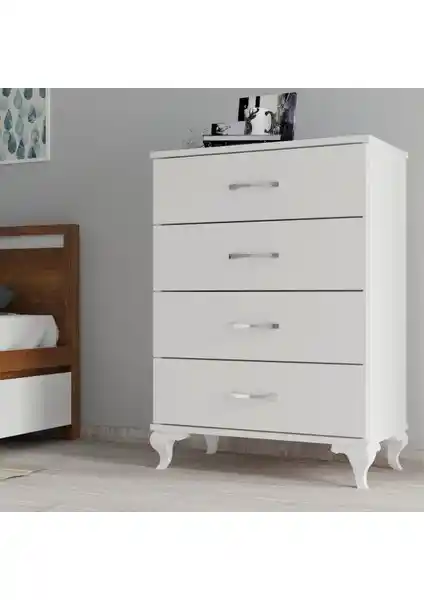 Moxen Mobilya S1 Şifonyer Beyaz Modern Tasarım ve Pratik Kullanım Özellikleri