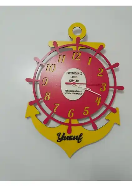 Mrc Hediye Sepeti Duvar Saati Denizcilik Temalı Modern Dekorasyon Parçası