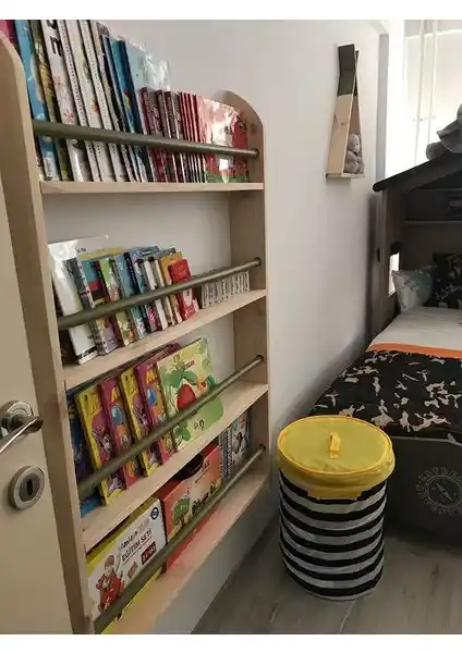 Mrt Ahşap Montessori Geniş Model Çocuk Kitaplığı Modern ve Güvenli Tasarım