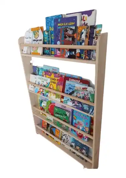 Mrt Ahşap Montessori Kitaplık Geniş Model: Sağlıklı ve Güvenli Çocuk Odası Depolama Çözümü