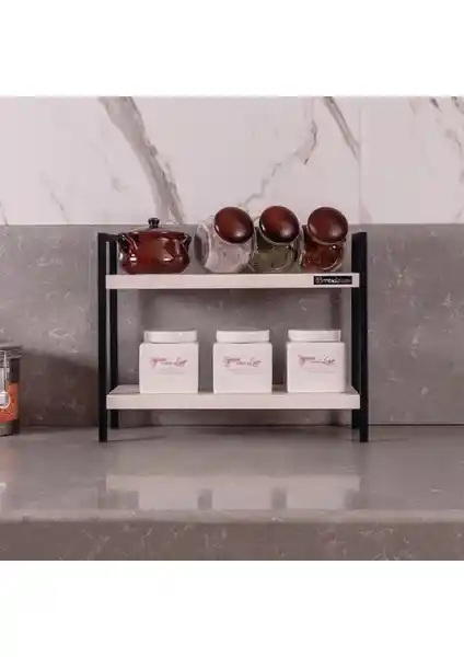 Mudesa Masaüstü Dekoratif Baharatlık ve Düzenleyici Raf Modern Tasarım