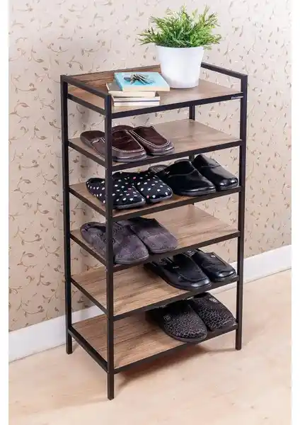 Mudesa Metal-Ahşap Çok Amaçlı Ayakkabılık: Modern ve Dayanıklı Depolama Çözümü